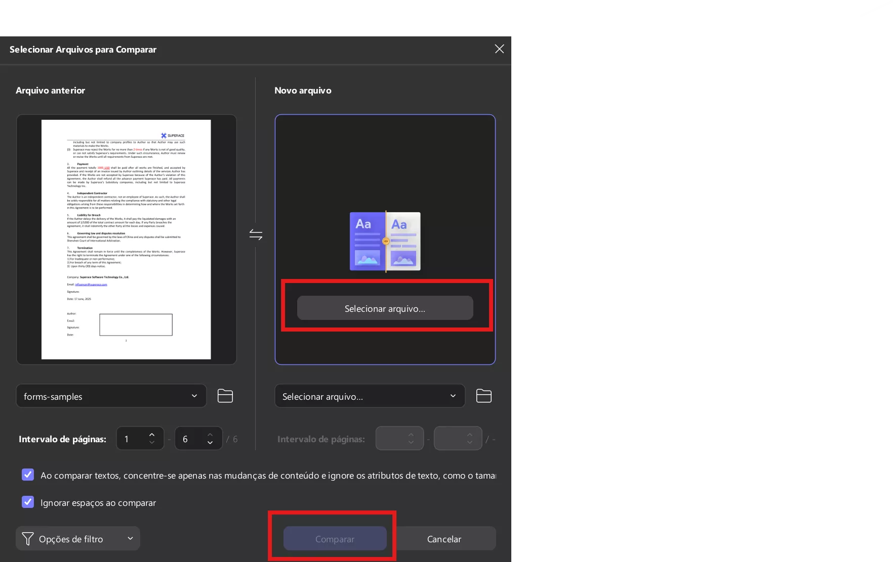 comparar pdfs