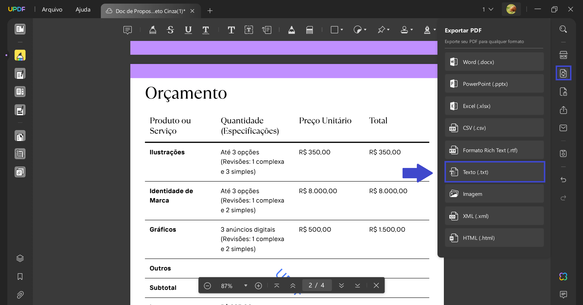 Conversor de PDF para Texto com IA 