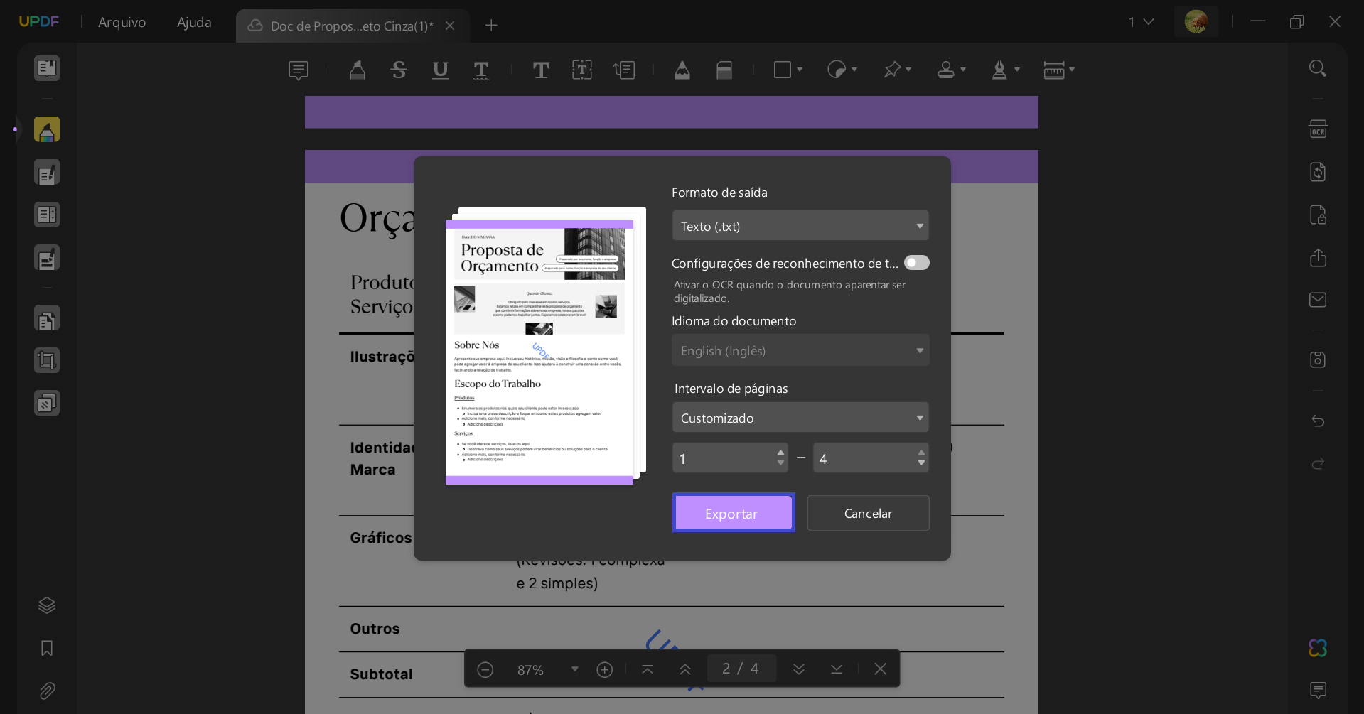 Conversor de PDF para Texto com IA 