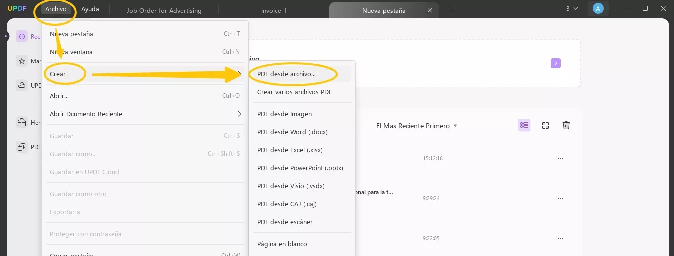 crear pdf desde archivo