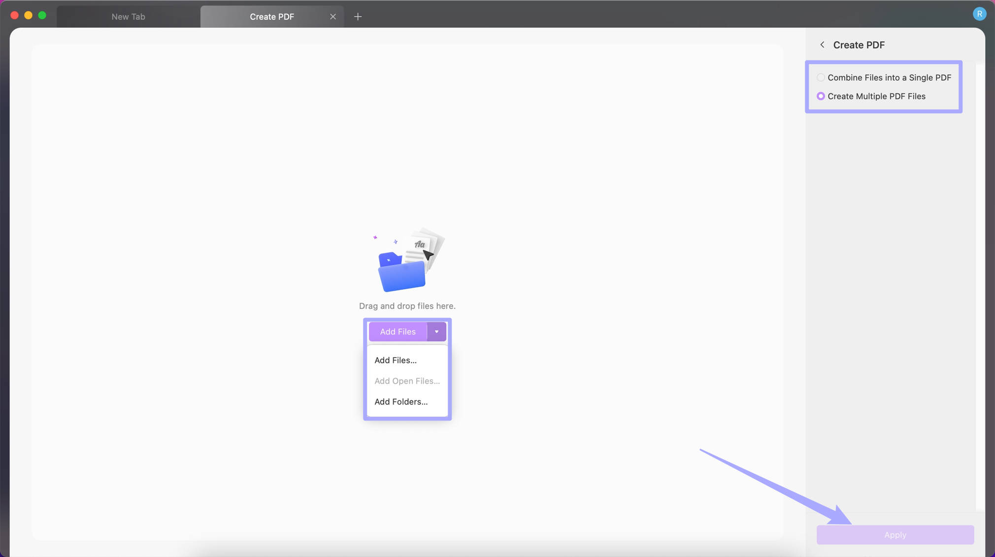 Customize settings to batch create in UPDF on Mac
