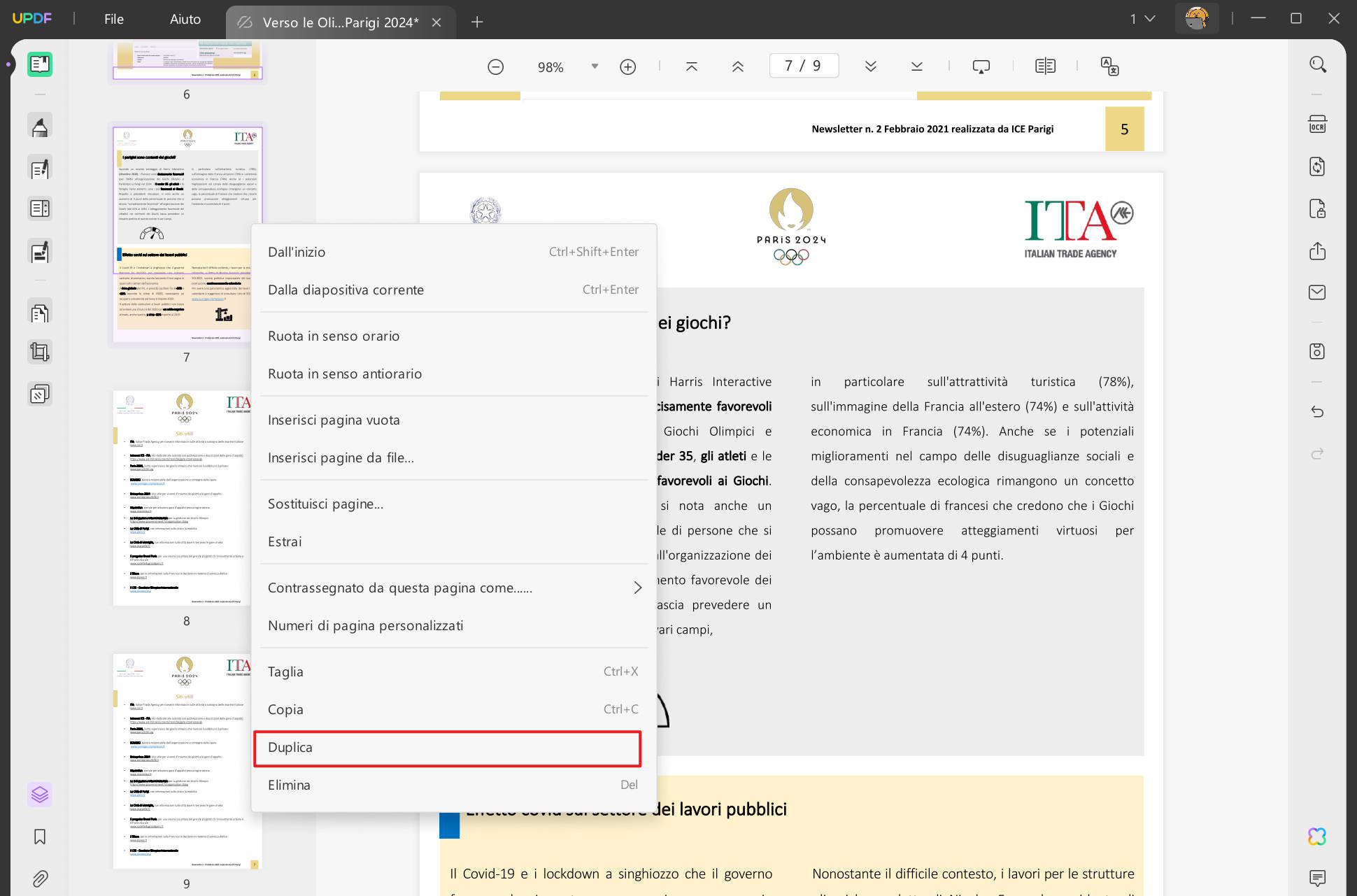 Dividere pagina PDF a metà PDF manualmente
