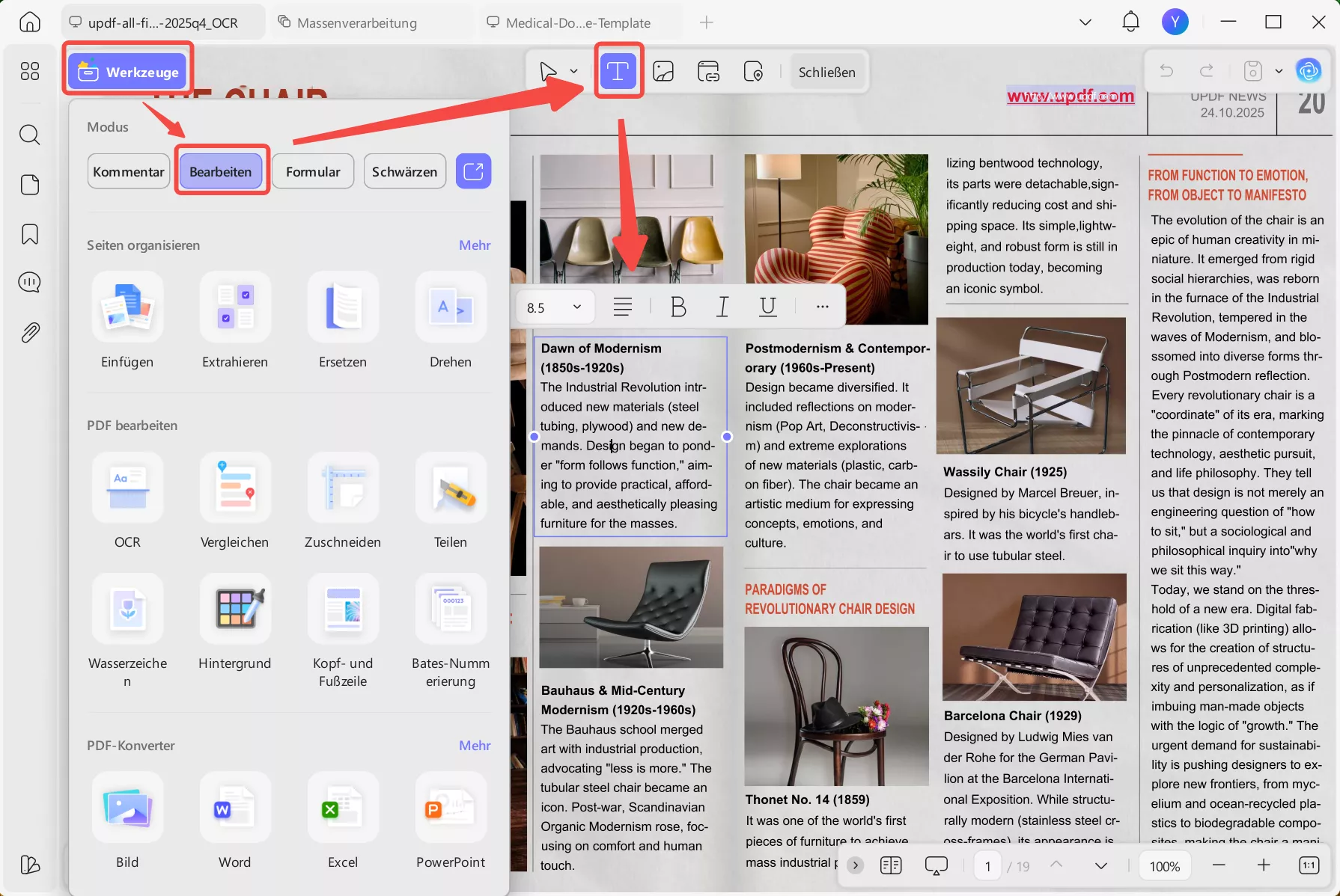 pdf mit derselben Schriftart bearbeiten updf vorhandenen Text bearbeiten