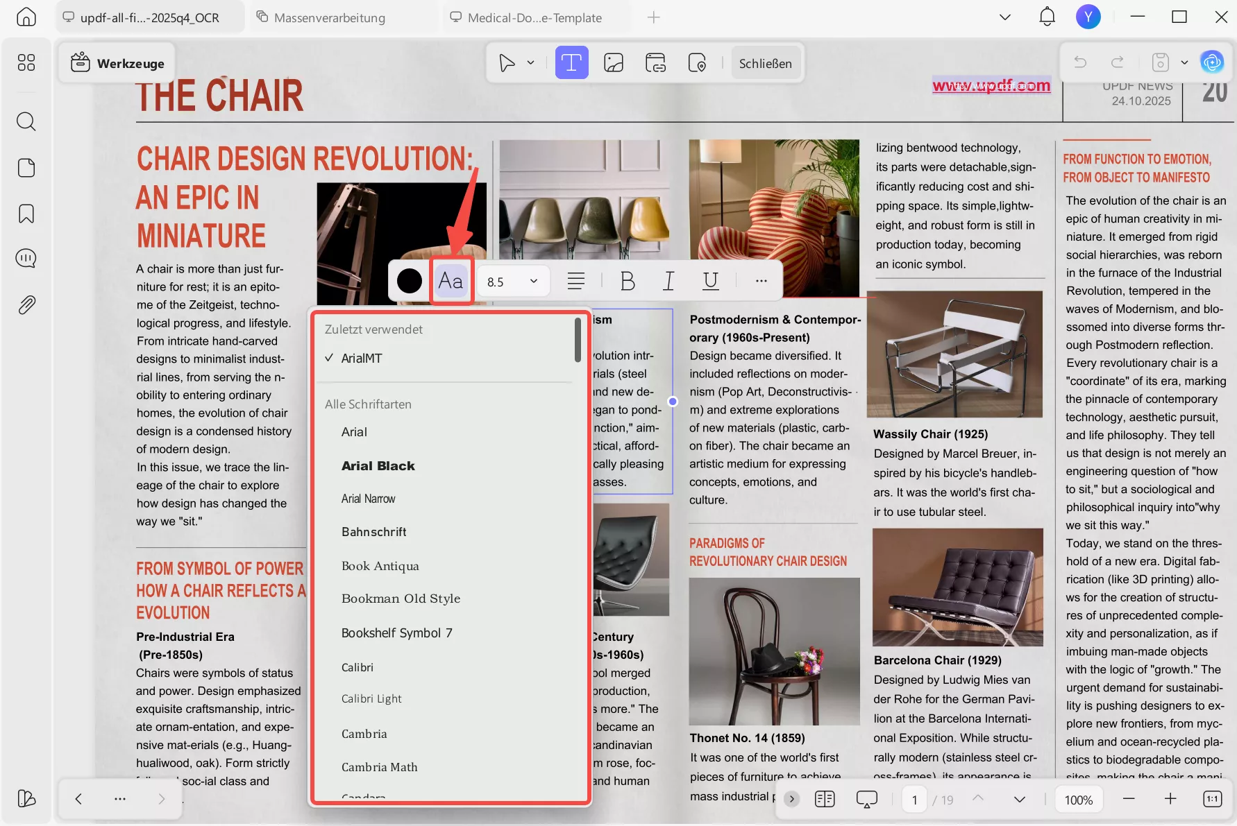 Neuen Text mit der gleichen Schriftart hinzufügen