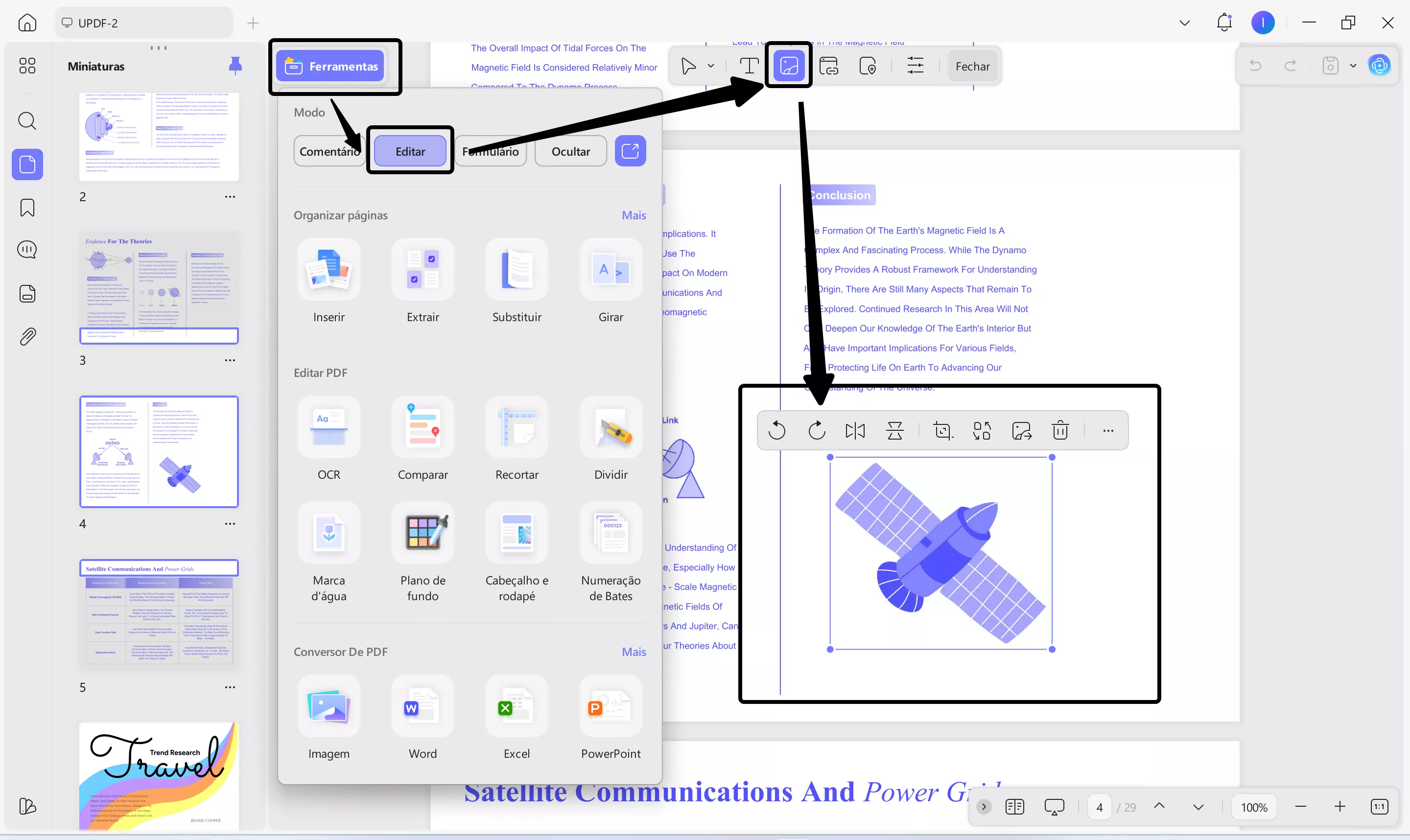 editar imagens no updf