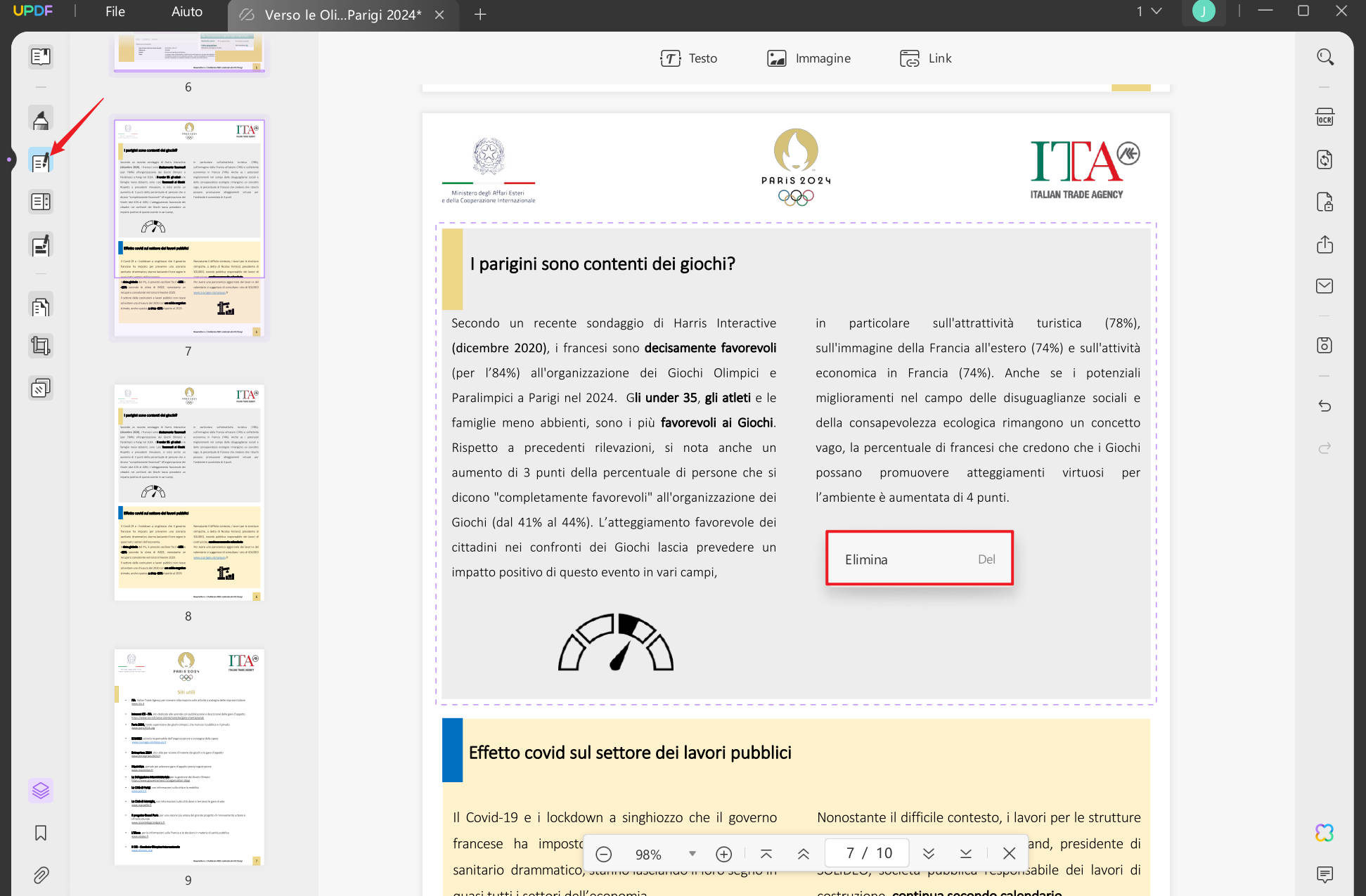 Dividere pagina PDF a metà PDF manualmente