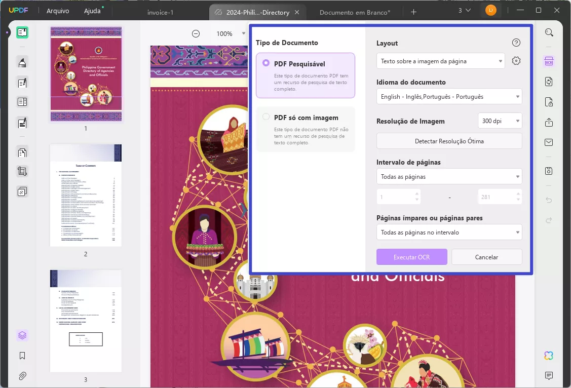 executar OCR com UPDF em PDF digitalizado