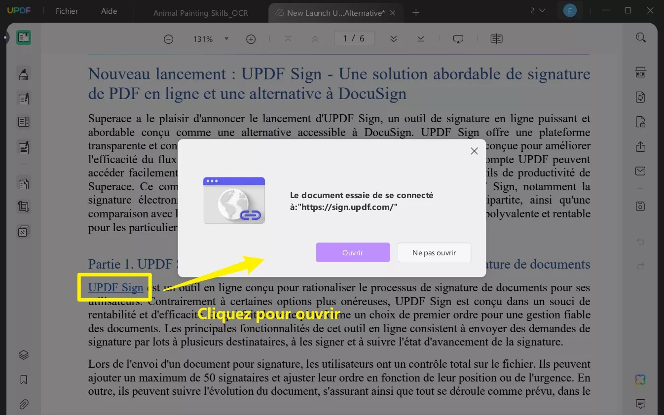 ouvrir lien word en pdf