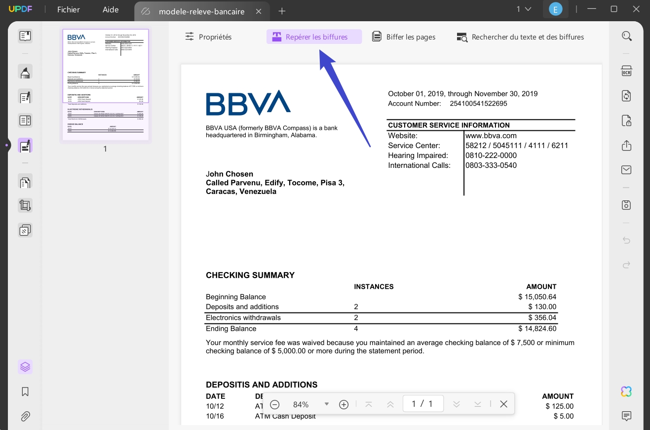 caviarder relevé bancaire