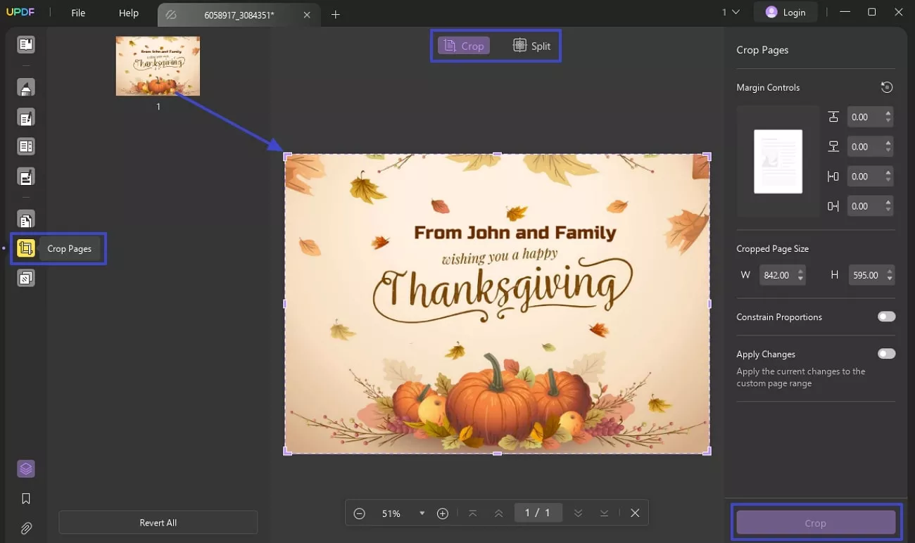 crop thanksgiving template