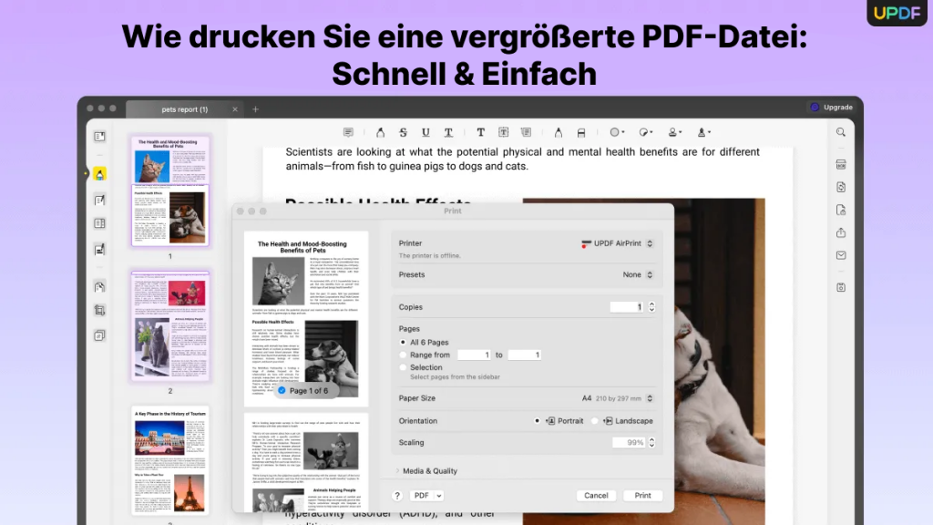 Wie drucke ich eine vergrößerte PDF-Datei? - Die Anleitung | UPDF