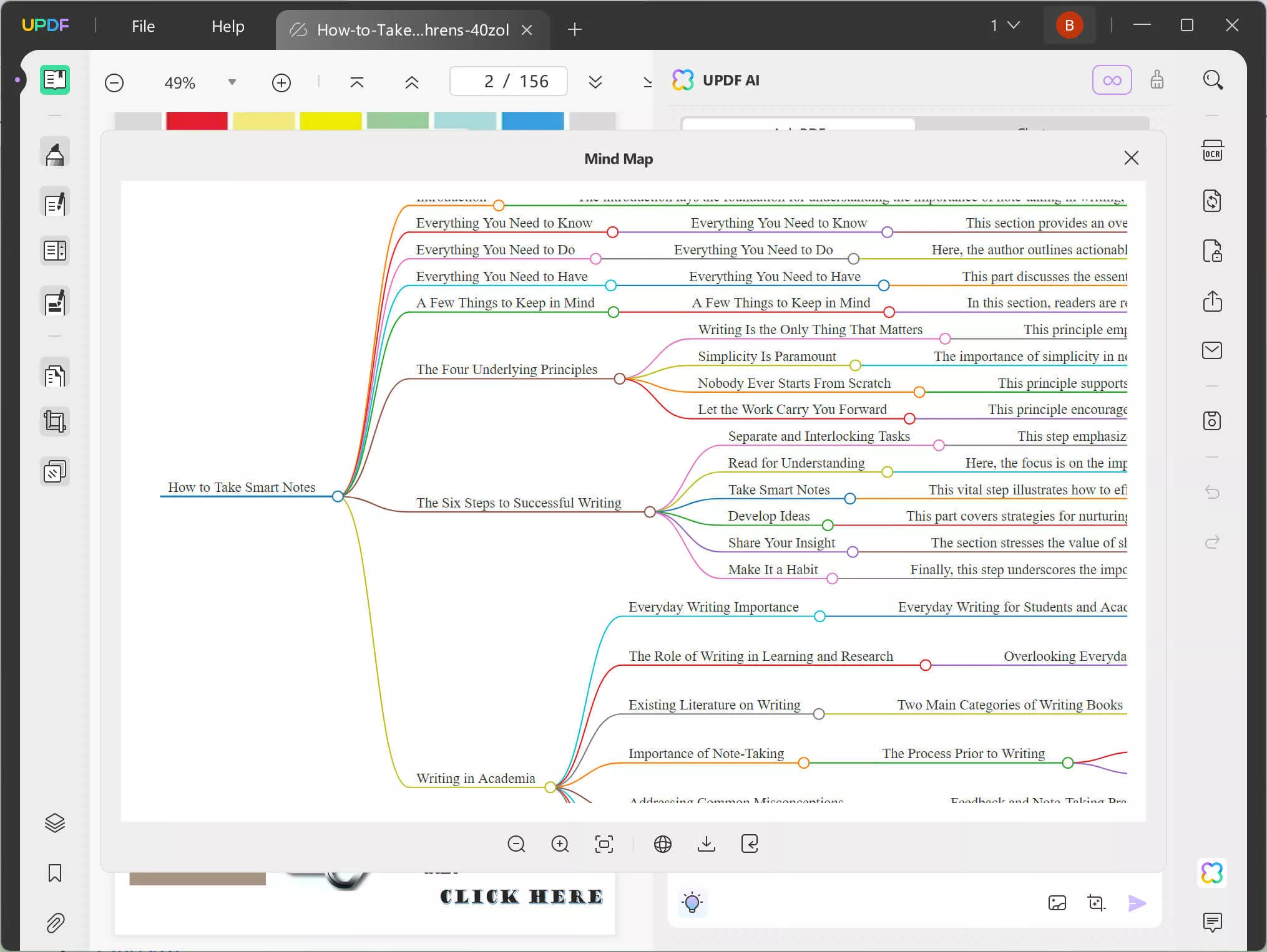 updf ai mind map maker