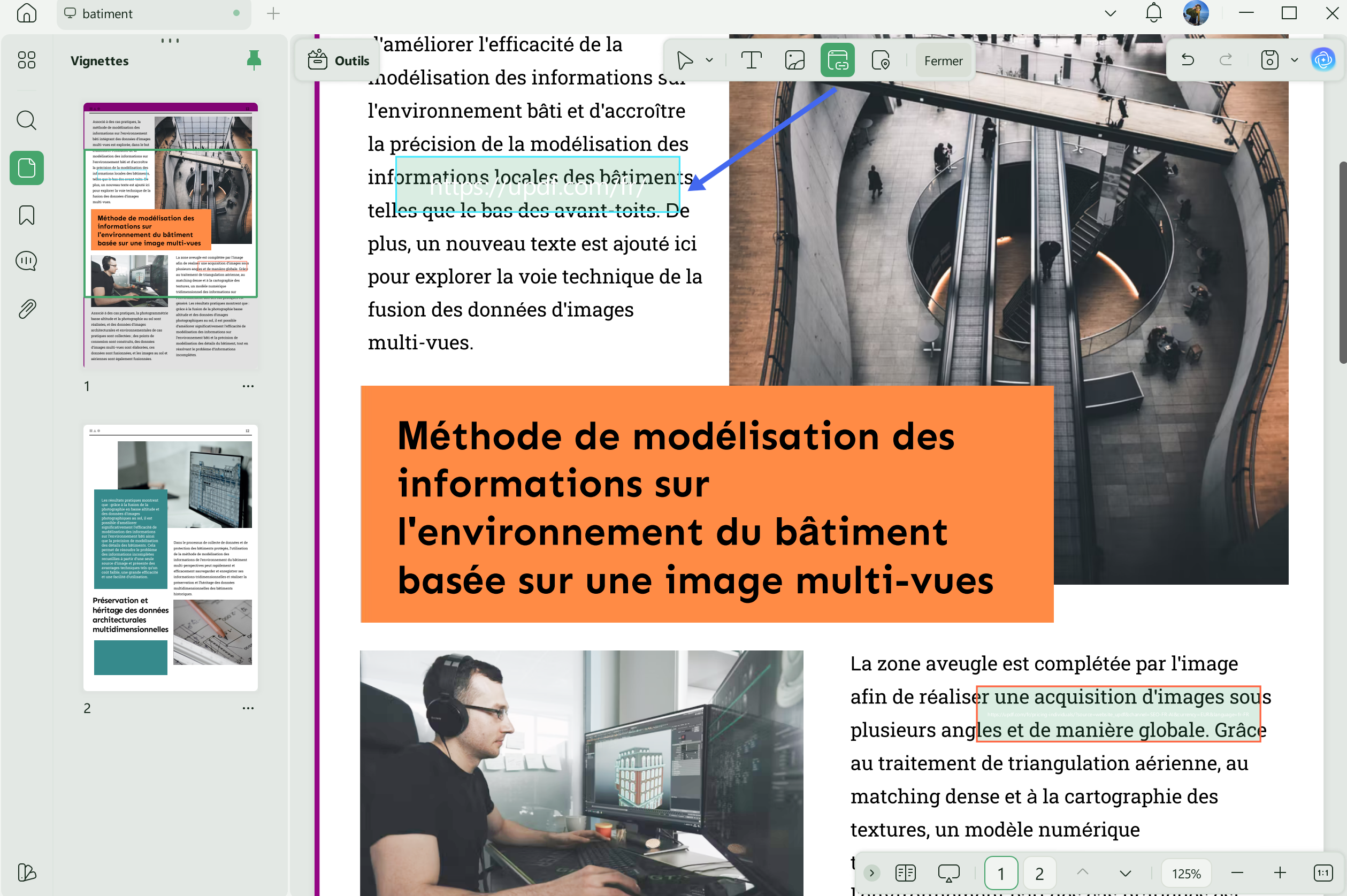 créer un lien dans un pdf