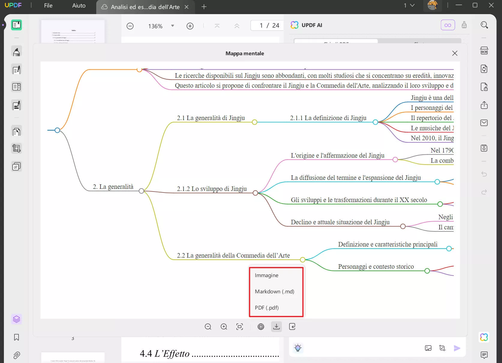 Convertire PDF in mappe mentali con UPDF