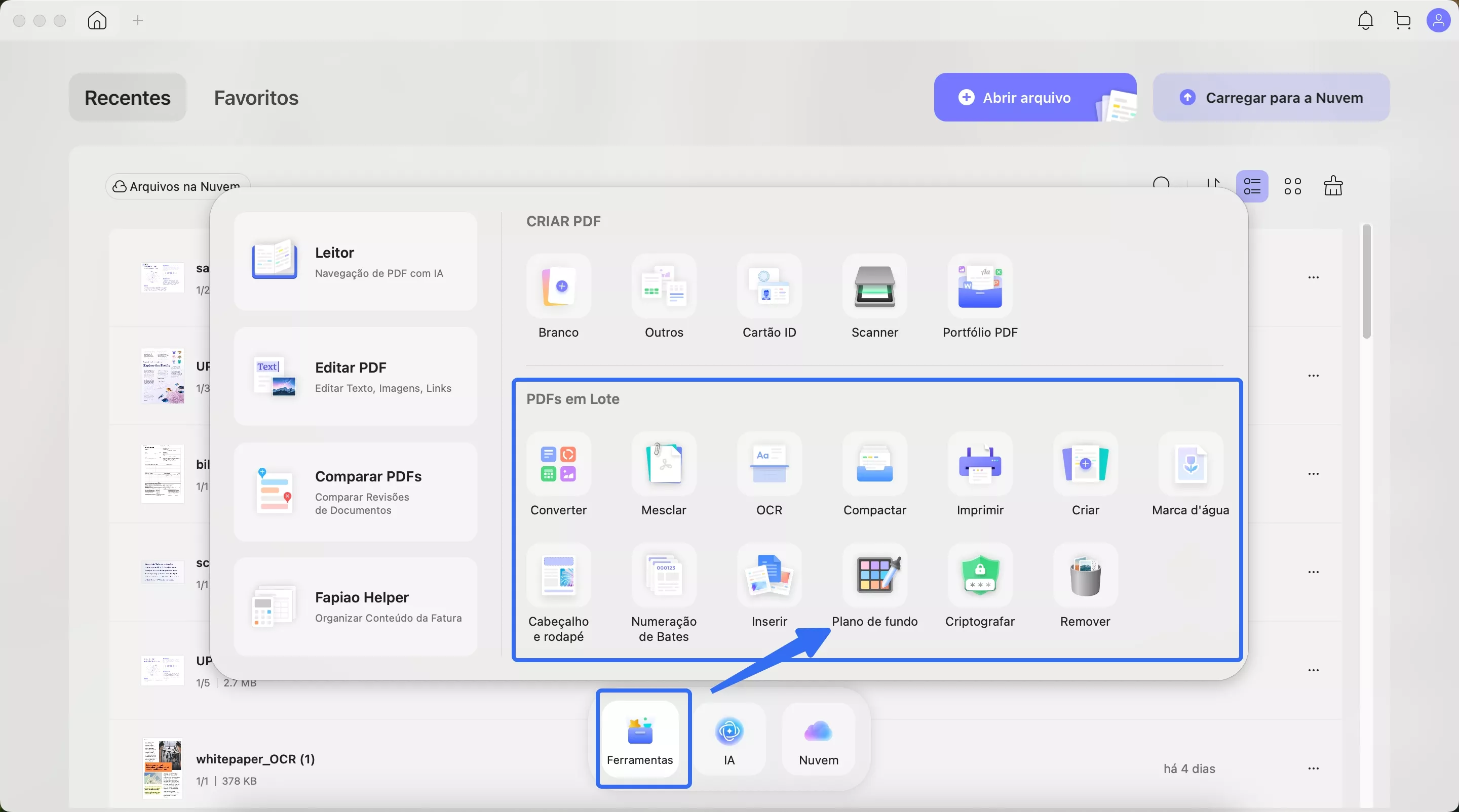 operação multi-arquivo (ferramentas de lote)