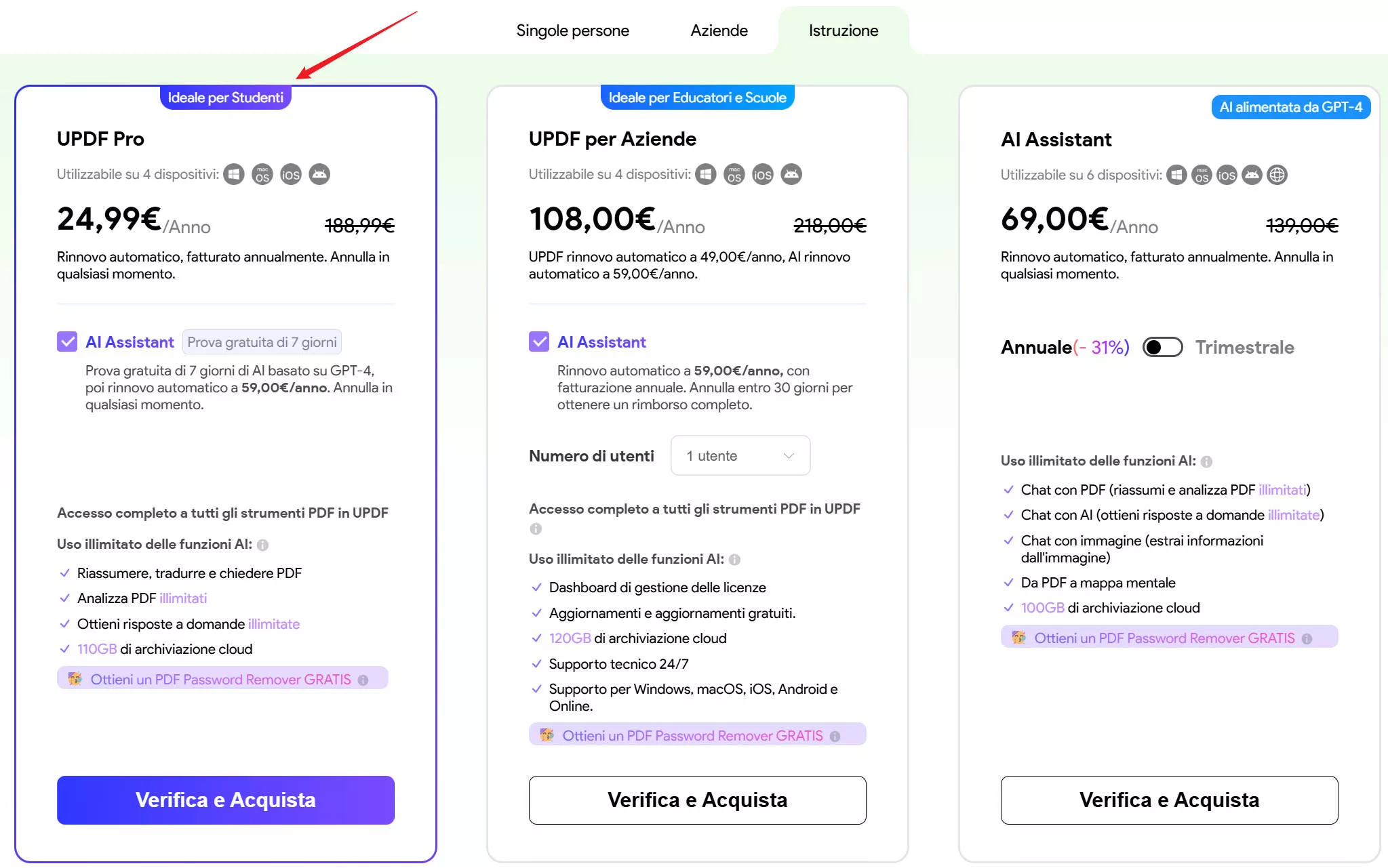 Sconto per l'Istruzione