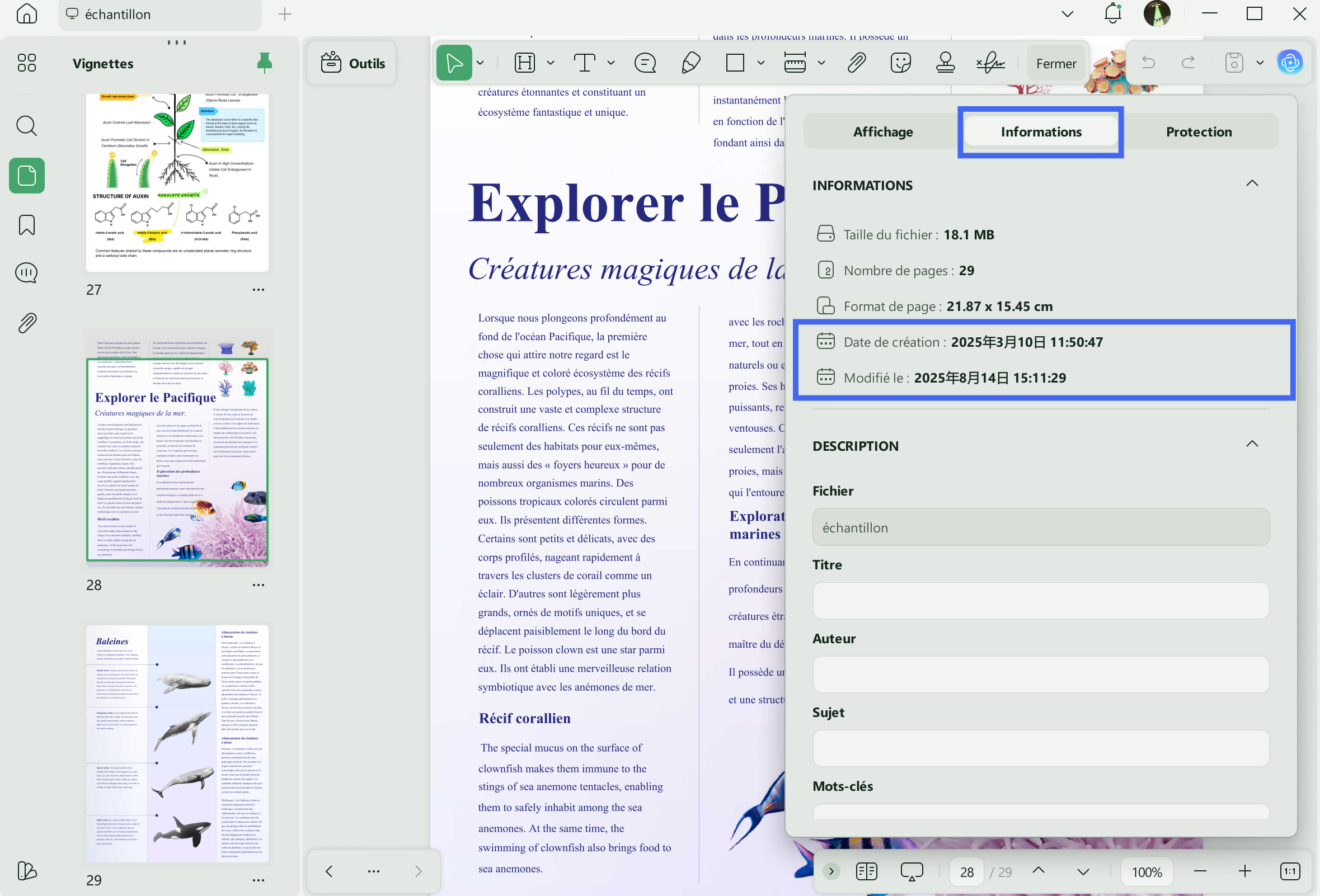 voir historique modification pdf