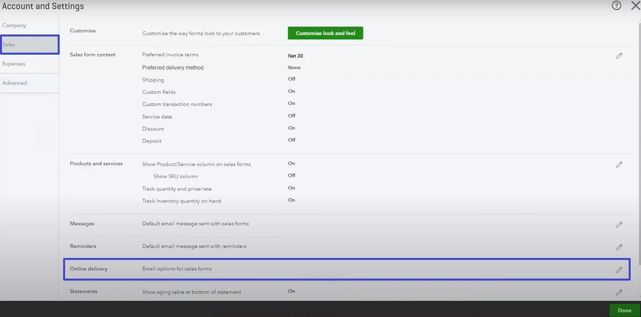 locate online delivery option