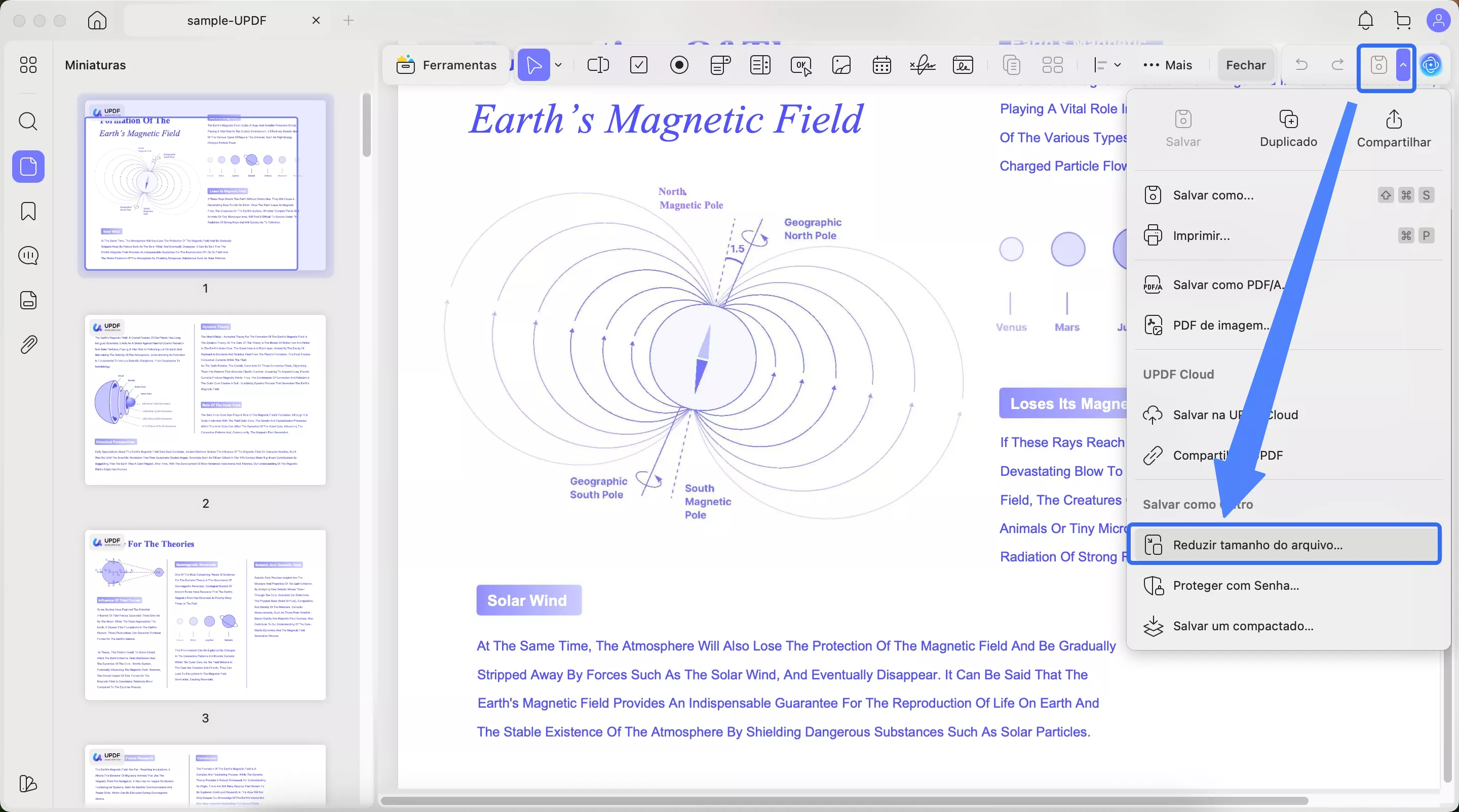reduzir tamanho do arquivo