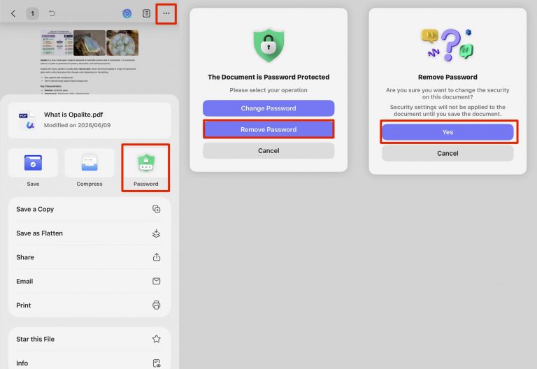  إزالة كلمات المرور أيضًا في UPDF على iOS وAndroid