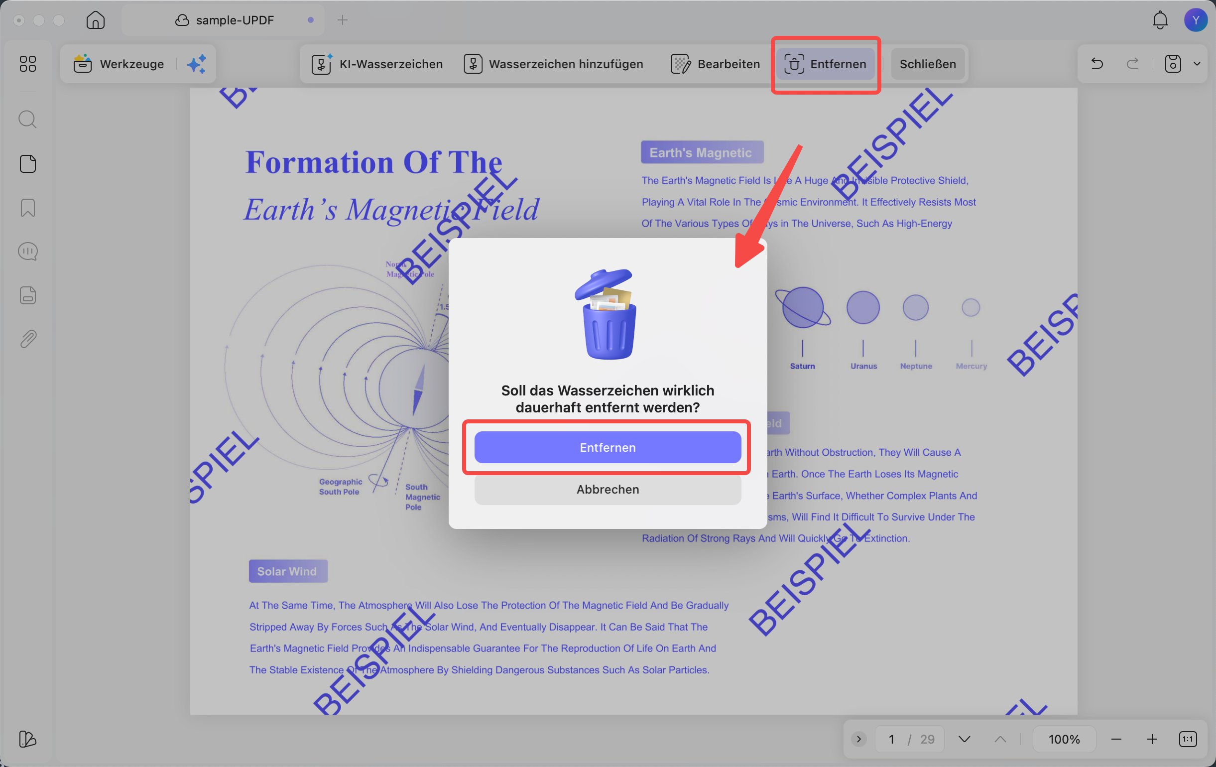 Wasserzeichen aus PDF entfernen