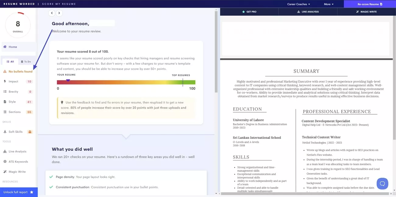 view score details