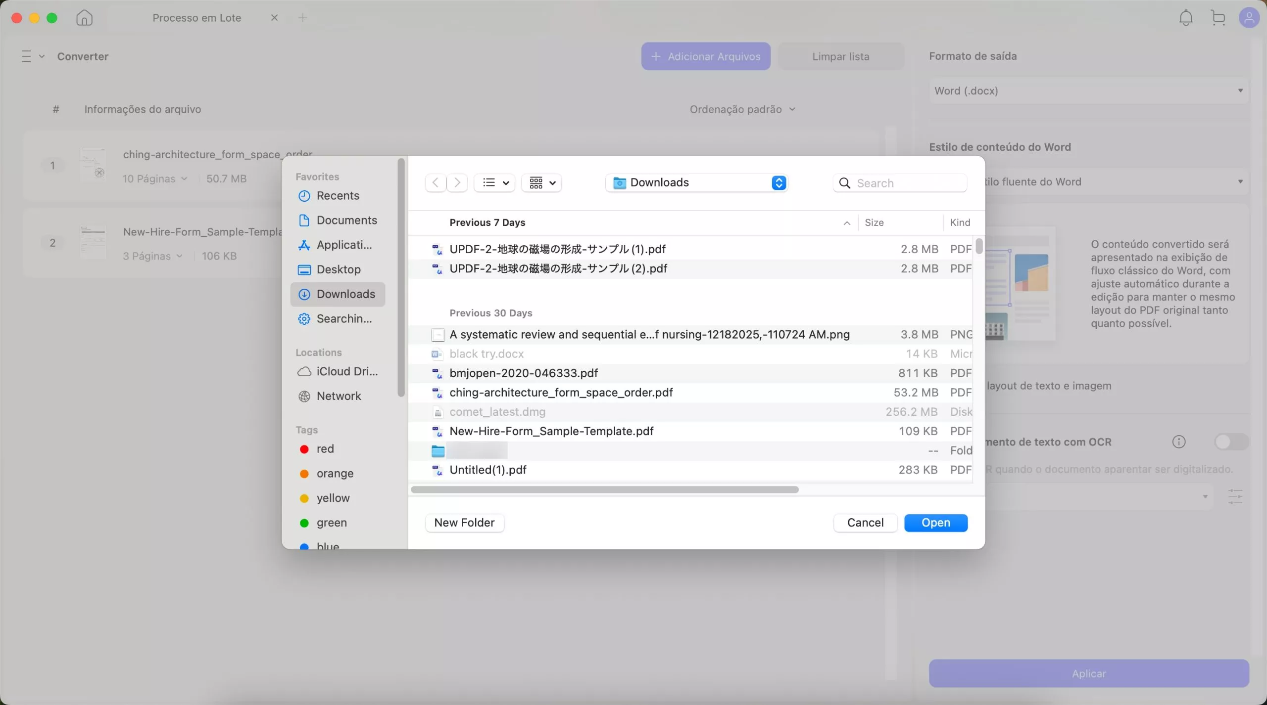 selecionar pastas para salvar arquivos