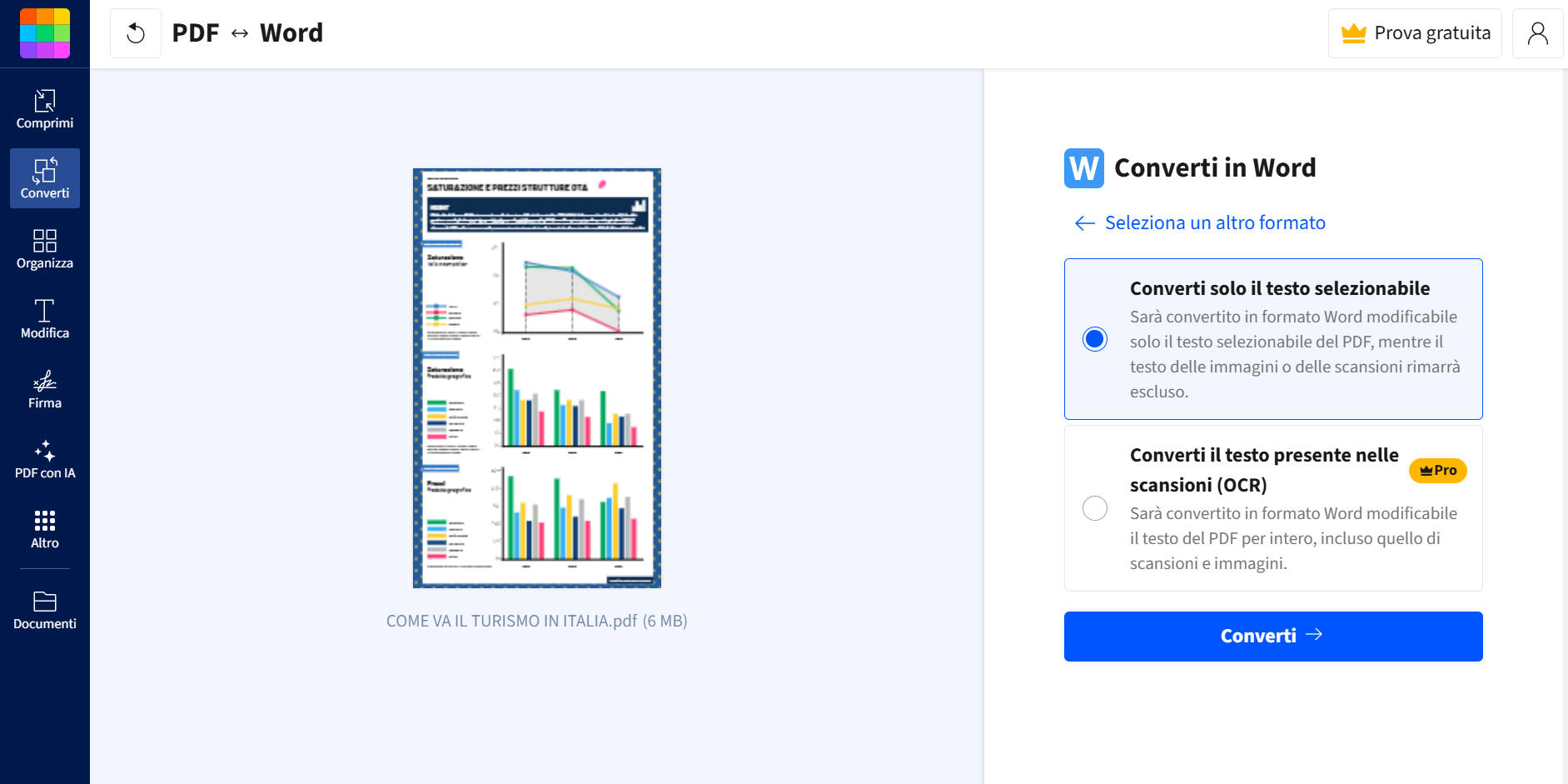 convertire da PDF a Word con Smallpdf