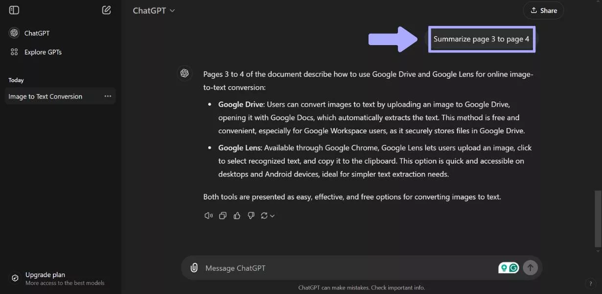 summarize pdf by page with chatgpt