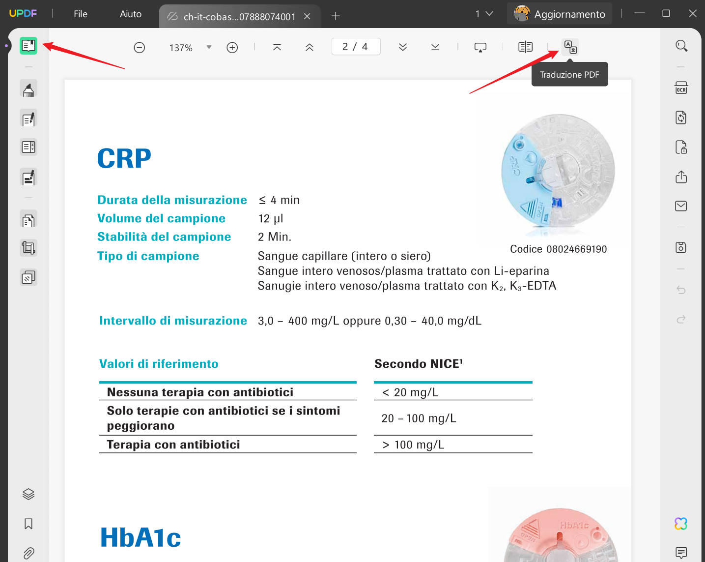 Tradurre un PDF con un grande numero di pagine