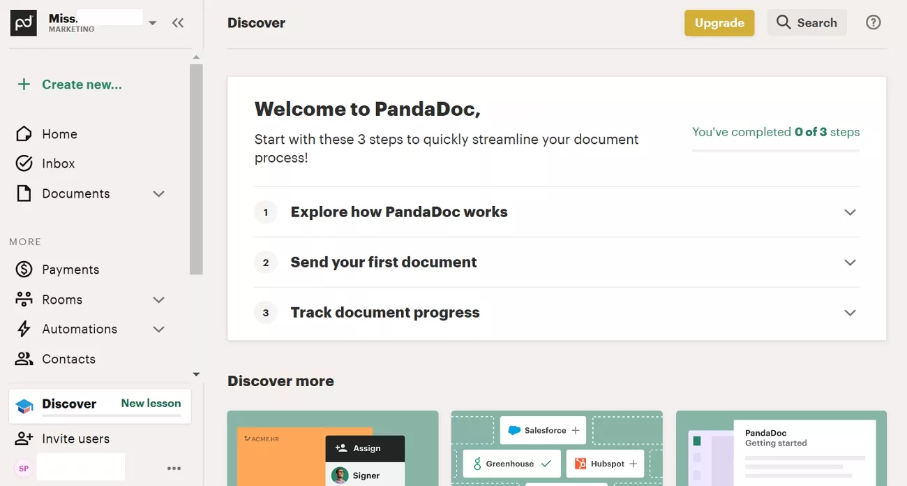 pandadoc interface