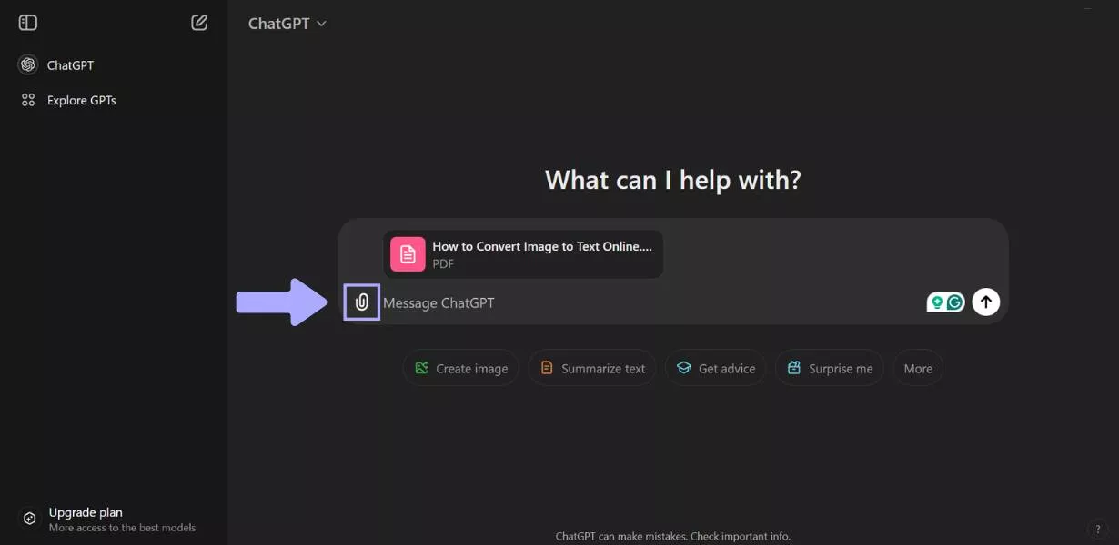 upload the pdf to chatgpt