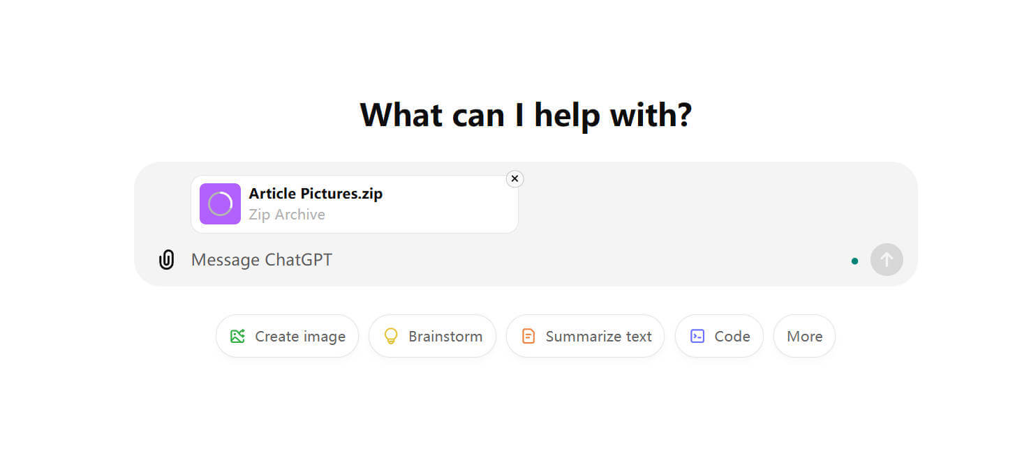 upload zip file to chatgpt