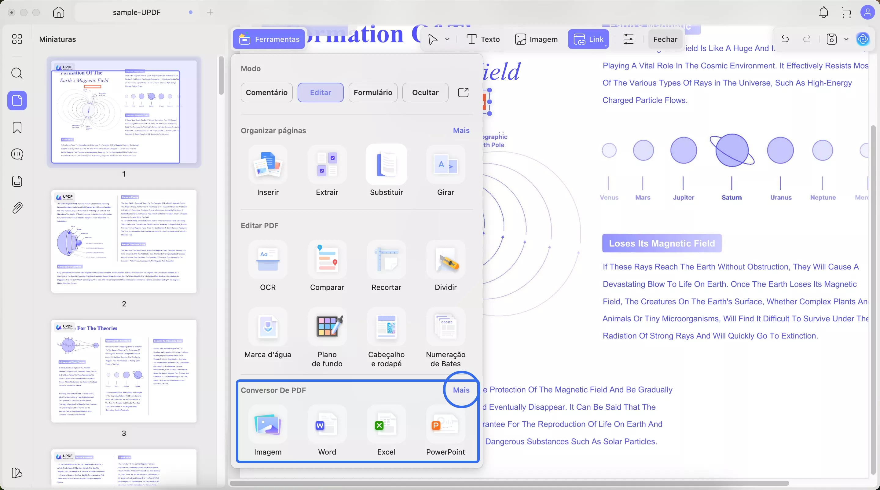 usar o updf para converter pdfs