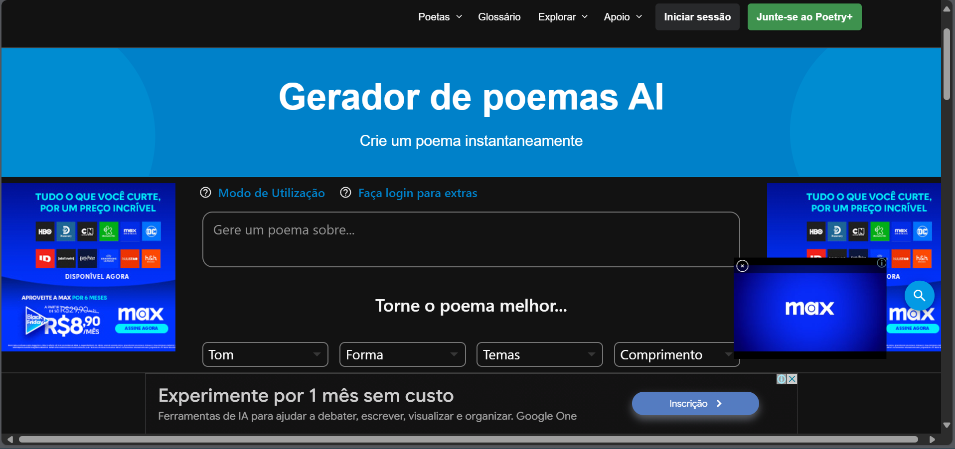 Geradores de Poemas com IA 
