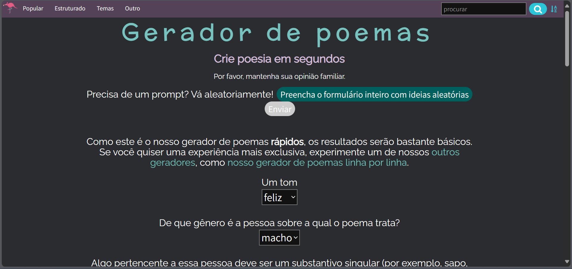 Geradores de Poemas com IA 