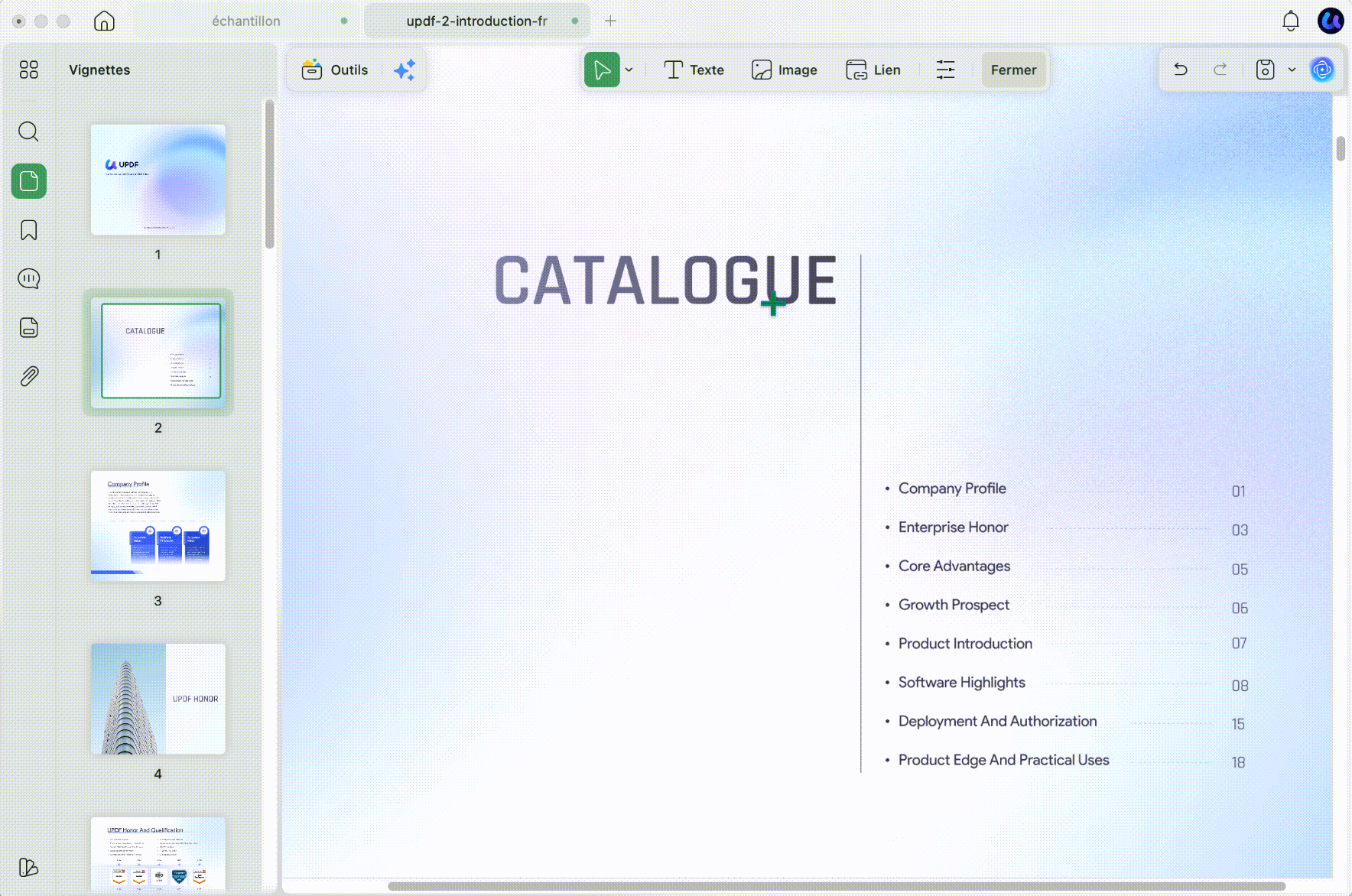 Créer un lien interne dans un catalogue PDF avec UPDF