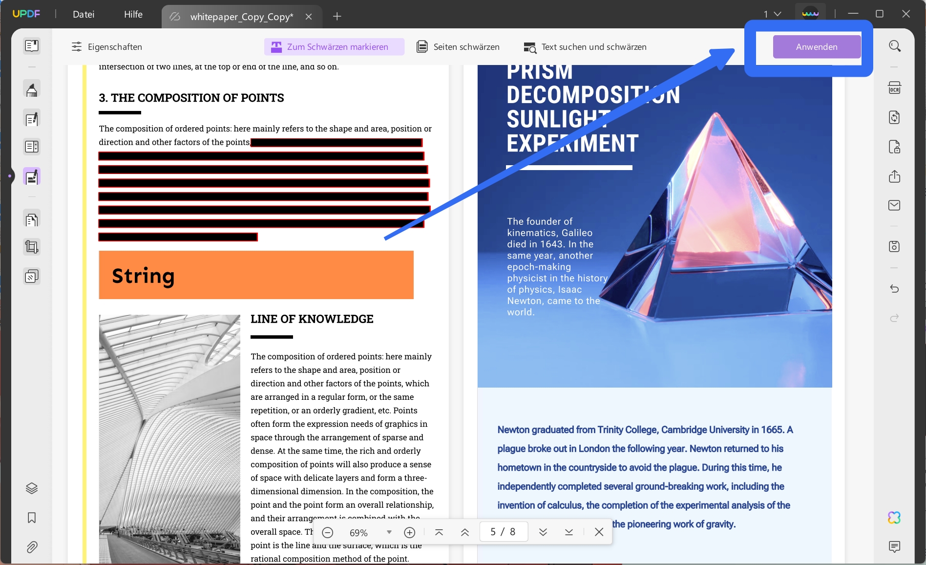 PDF redigieren anwenden