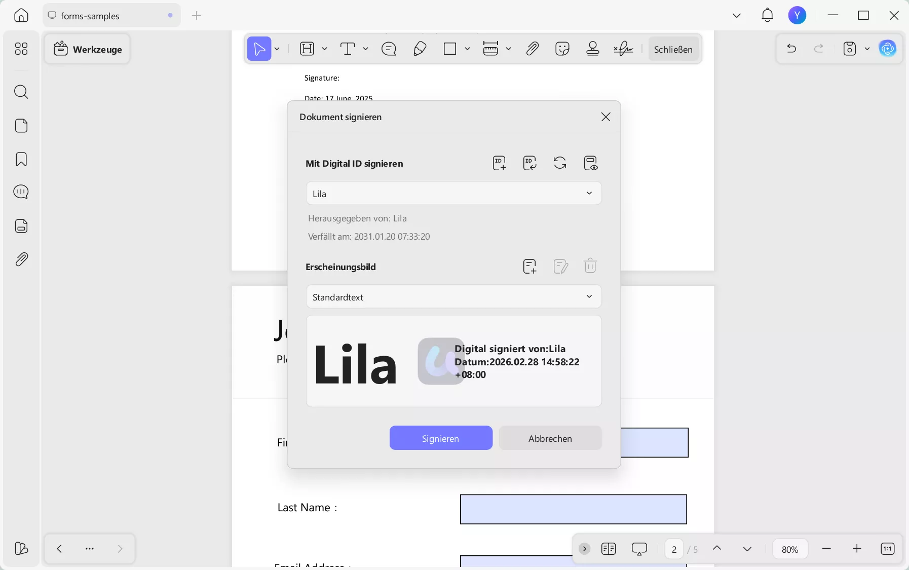 PDF-Formular ausfüllen