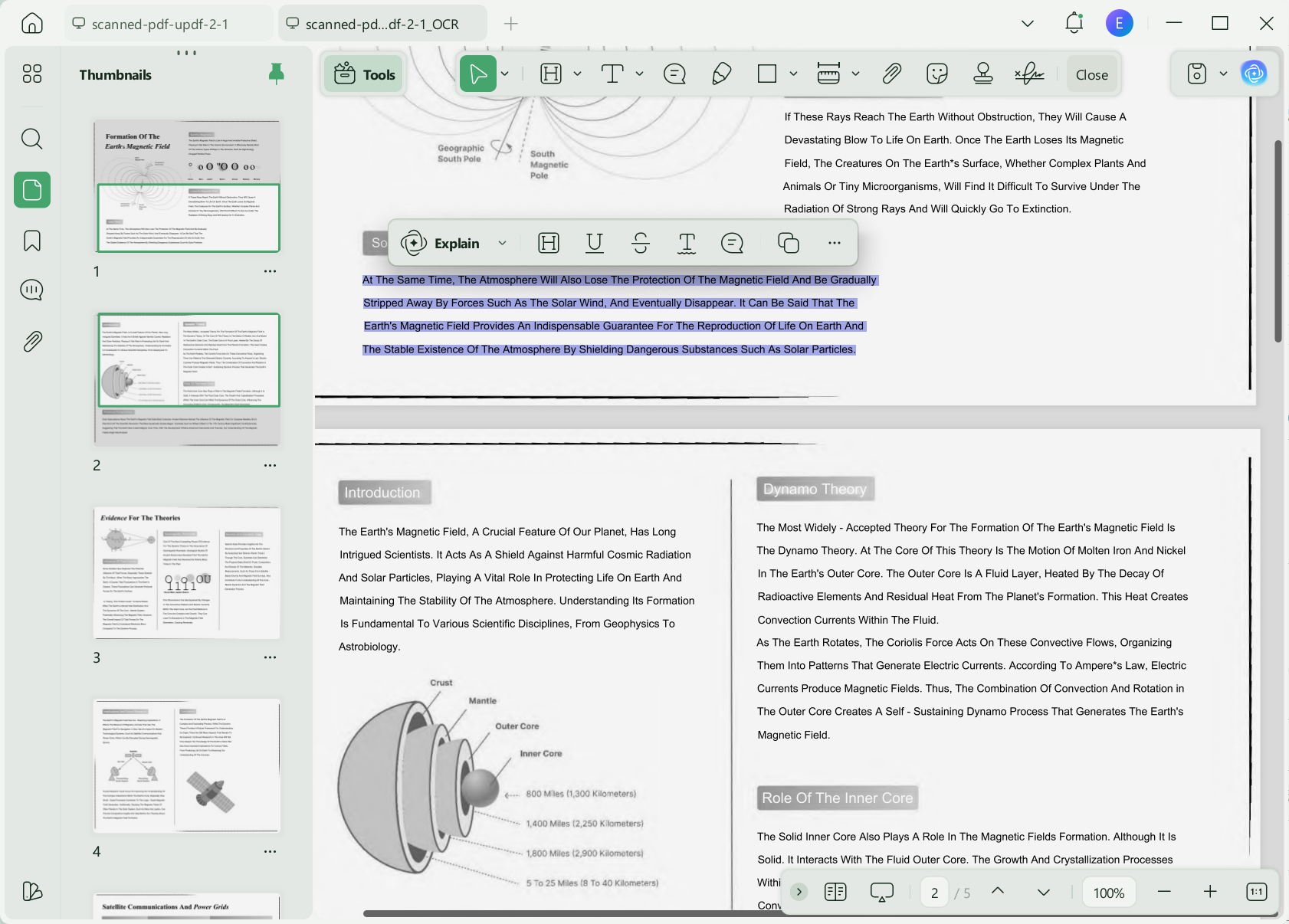 extract text updf windows
