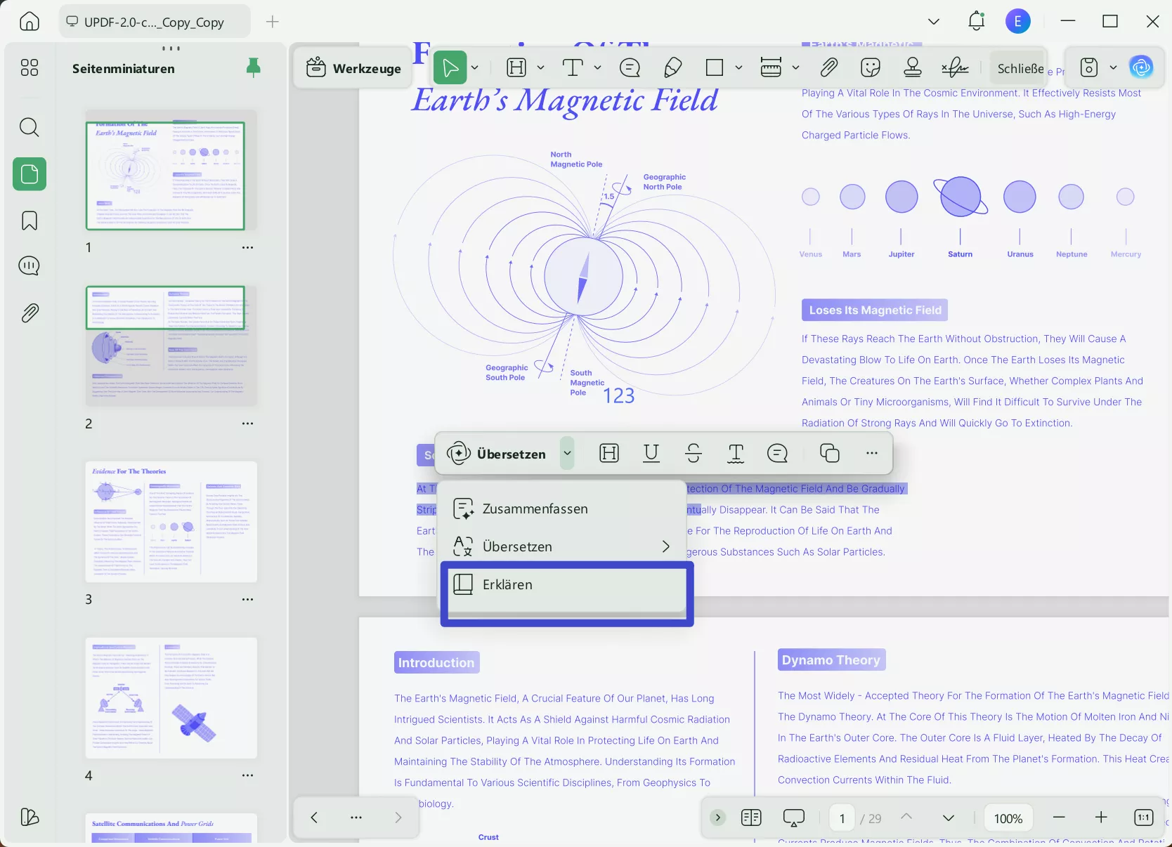 Zur Erklärung auswählen