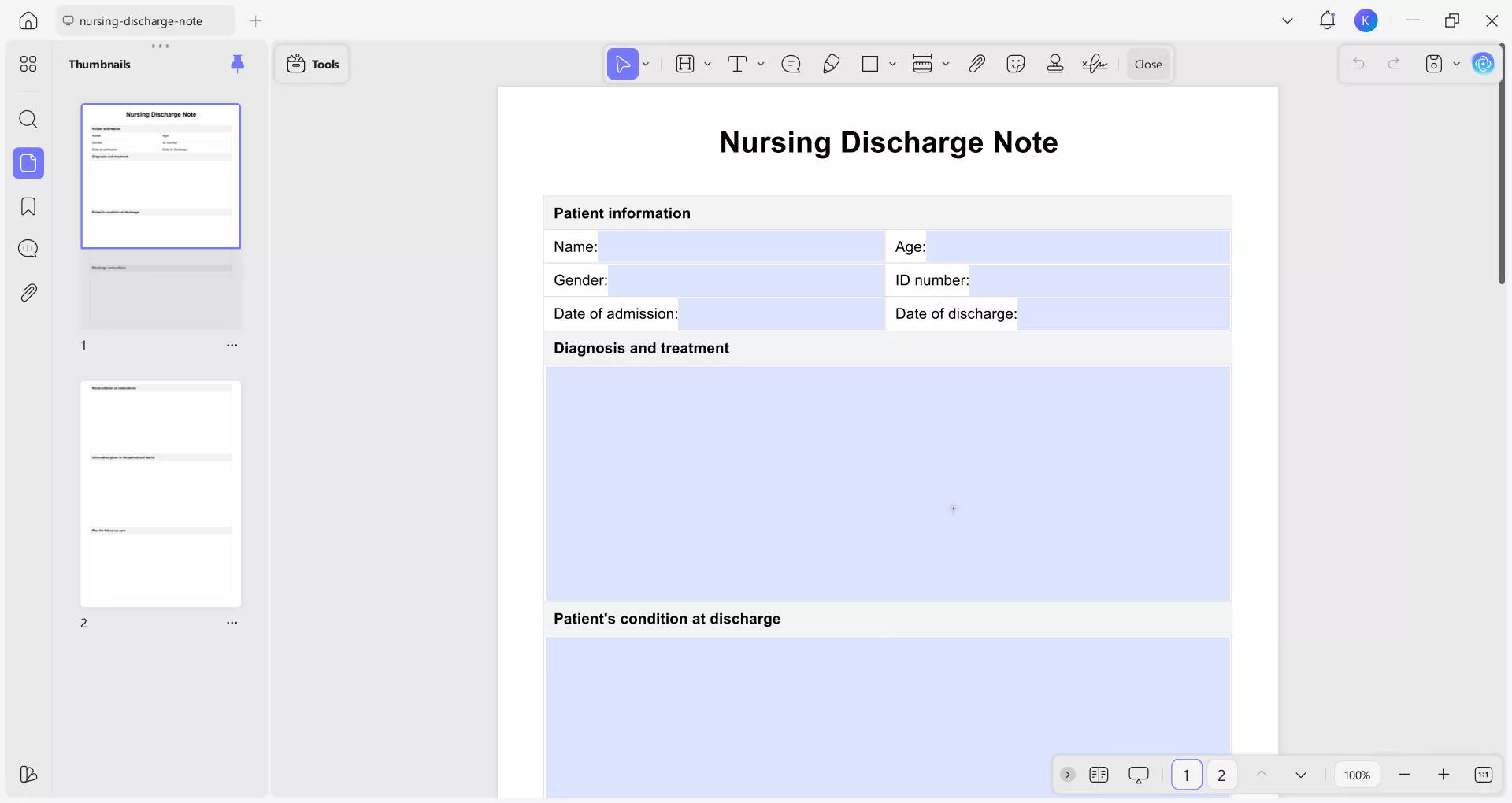fill nursing notes pdf examples with updf