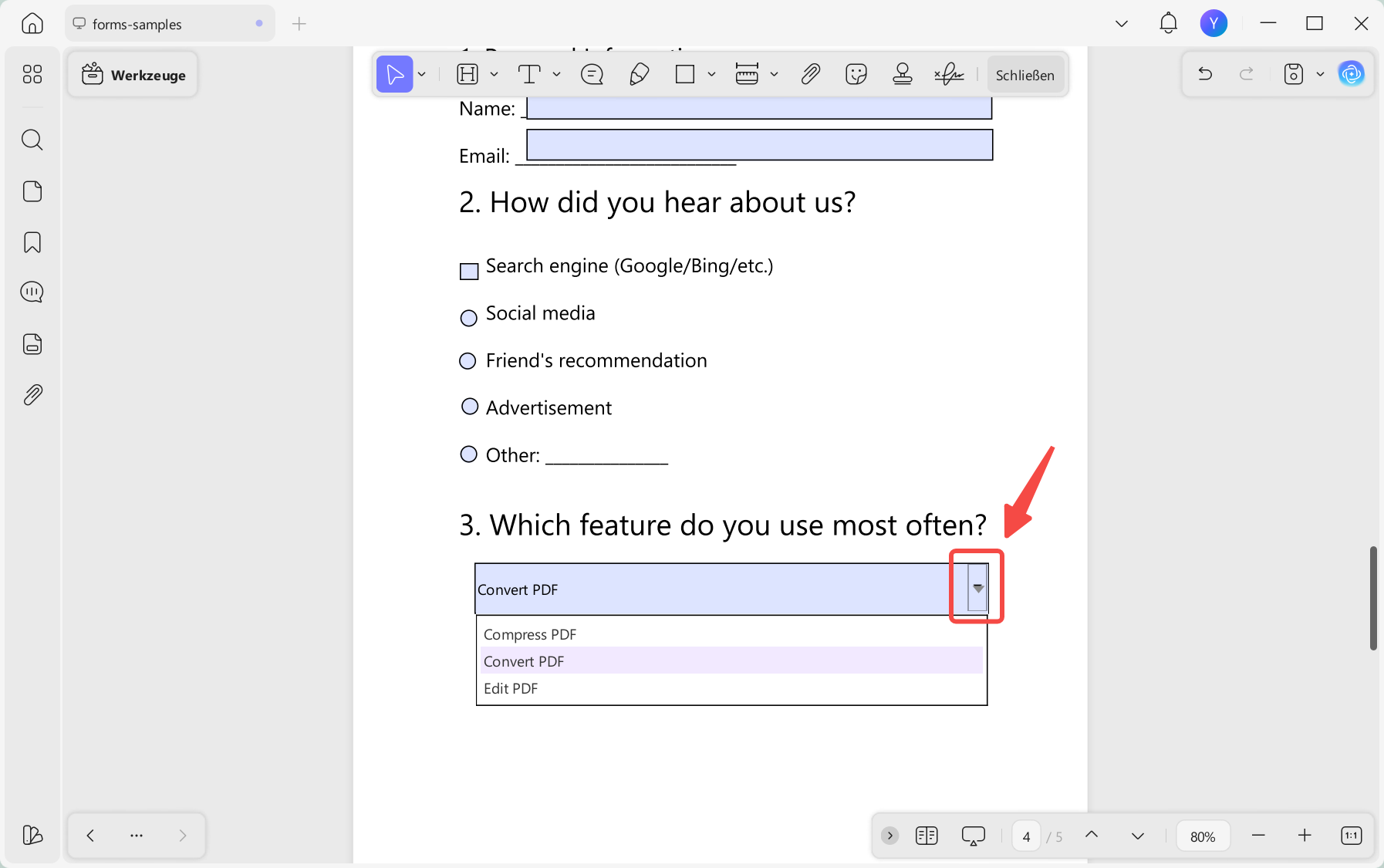 PDF-Formular ausfüllen