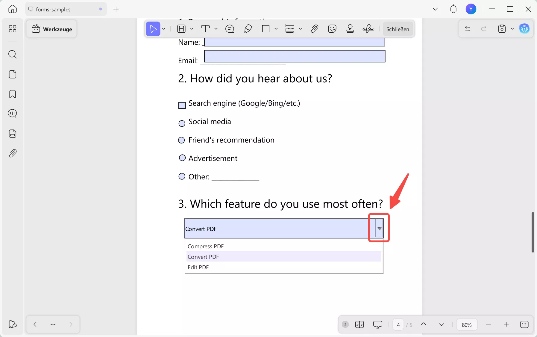 PDF-Formular ausfüllen