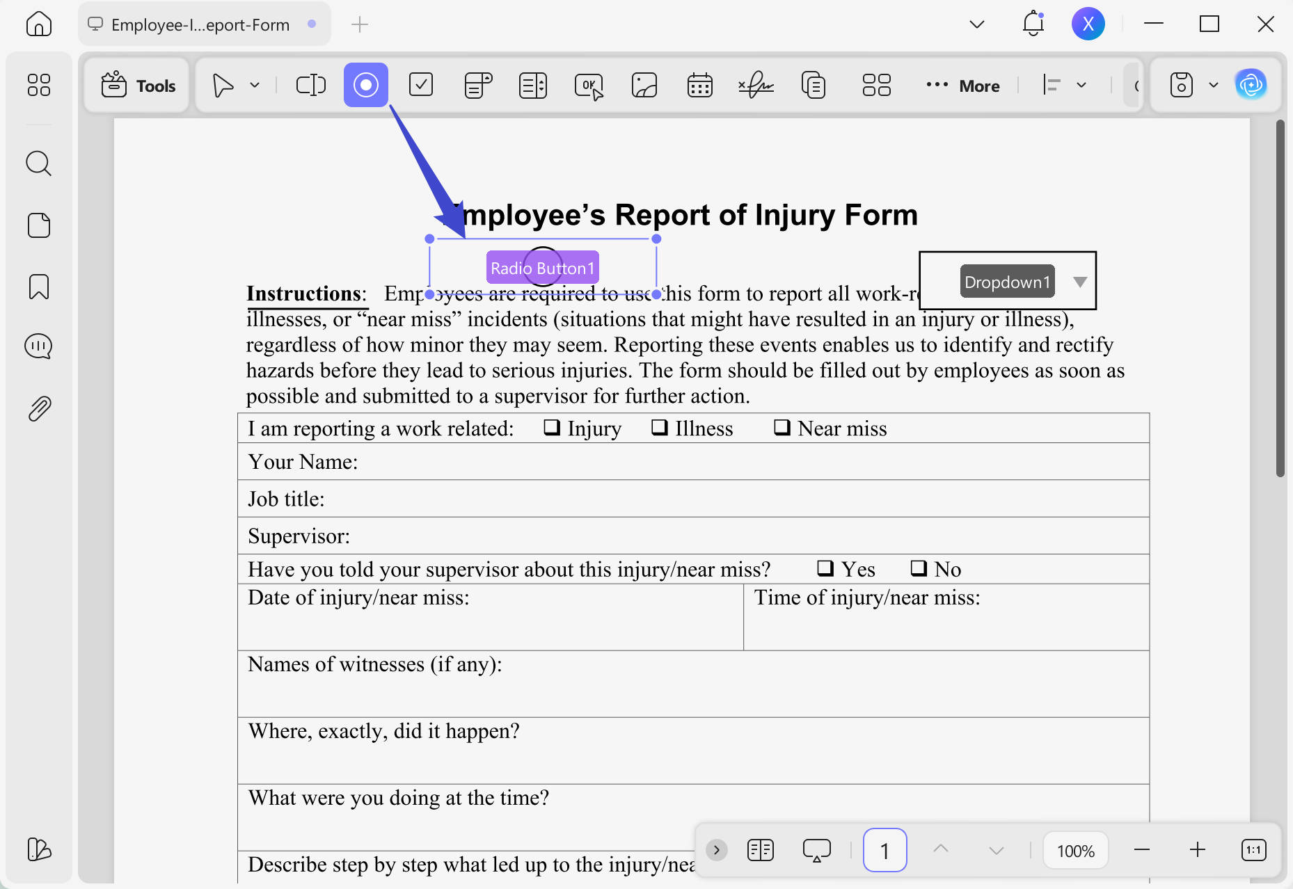 add radio button