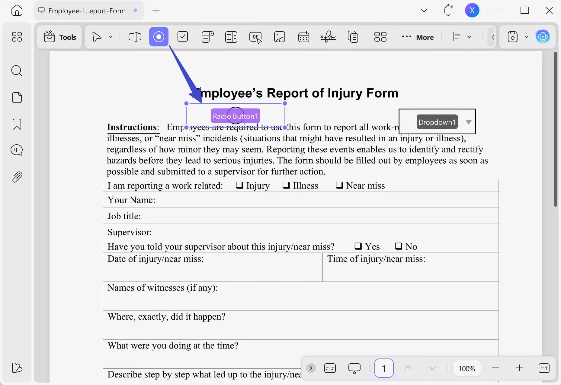 add radio button