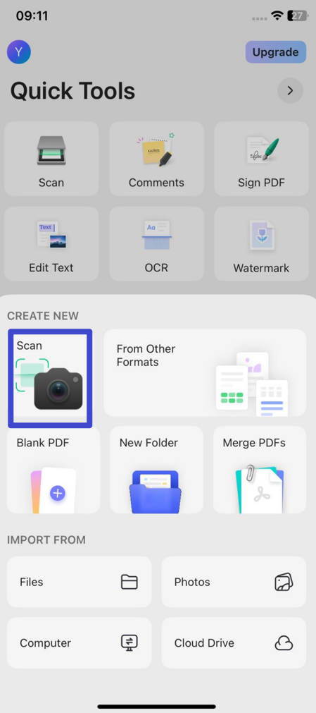 choose the scan option