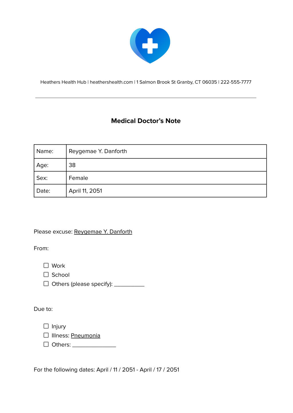 6 Doctors Note For Work (pdf Templates To Download) 