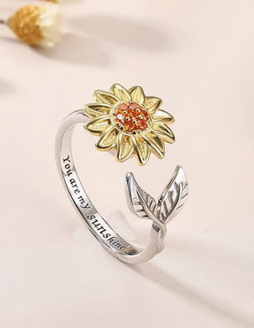 sunflower fidget spinner ring