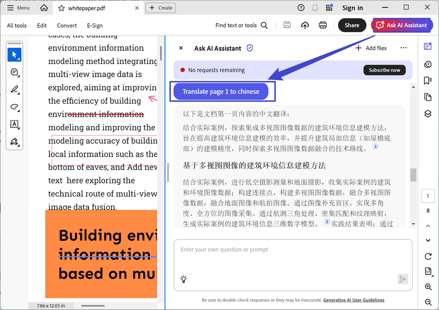 translate pdf with adobe acrobat ai